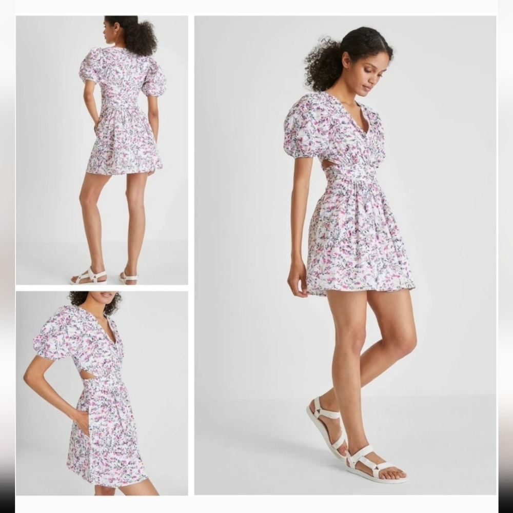 FRENCH CONNECTION, Floral Dress w/side cut-outs, Size Medium